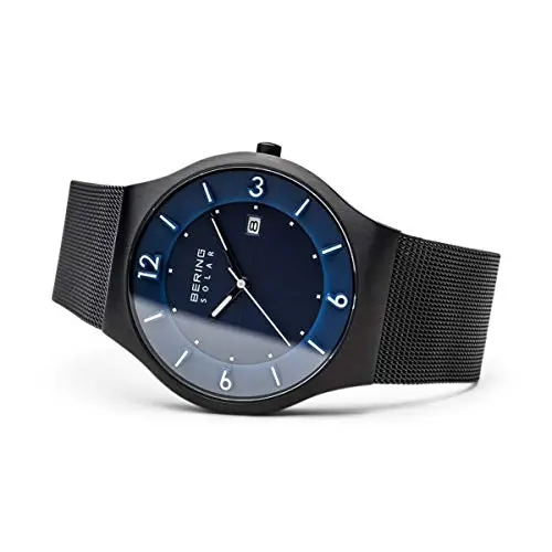 BERING Solar 14440-227 Orologio da polso da uomo, cassa in acciaio inossidabile nera da 40 mm e quadrante blu miniatura 3