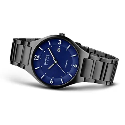 BERING Solar 14440-393 Orologio da polso da uomo, cassa in acciaio inossidabile blu da 40 mm e quadrante blu, cinturino miniatura 2