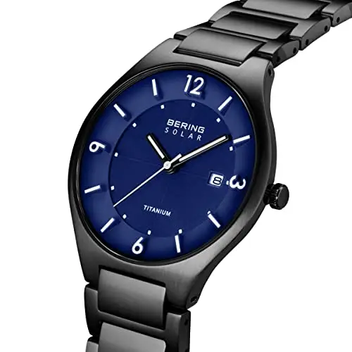 BERING Solar 14440-393 Orologio da polso da uomo, cassa in acciaio inossidabile blu da 40 mm e quadrante blu, cinturino miniatura 3