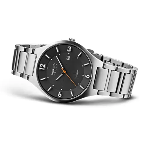BERING Solar 14440-777 Orologio da polso da uomo, cassa in titanio grigia da 40 mm e quadrante grigio, cinturino in miniatura 2