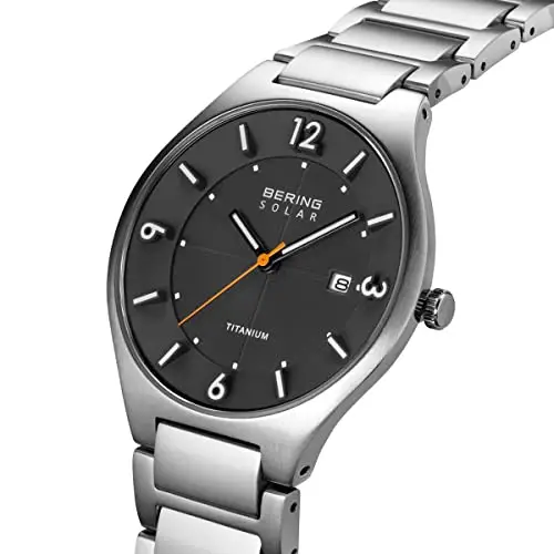 BERING Solar 14440-777 Orologio da polso da uomo, cassa in titanio grigia da 40 mm e quadrante grigio, cinturino in miniatura 3