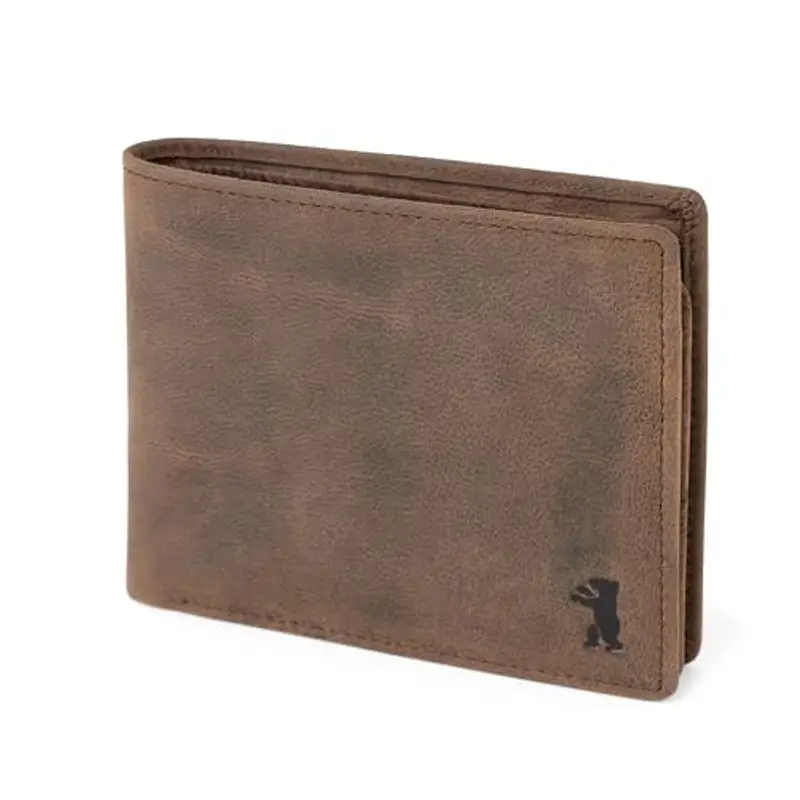Berliner Bags Portafoglio vintage Peter in pelle con protezione RFID approvata TÜV per uomo, Espresso, Misura standard, Classico
