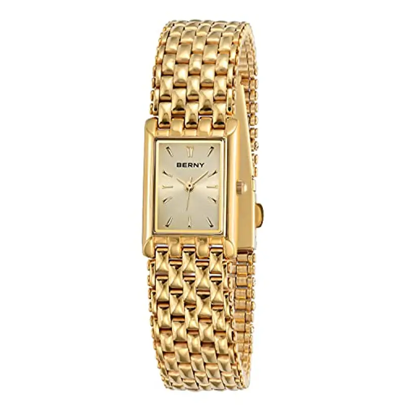 BERNY Orologi d'oro per le donne Aggiornati Orologi da polso al quarzo Acciaio inossidabile Band Ladies Piccolo Orologio d'oro di lusso Casual Fashion Bracelet Strumenti inclusi