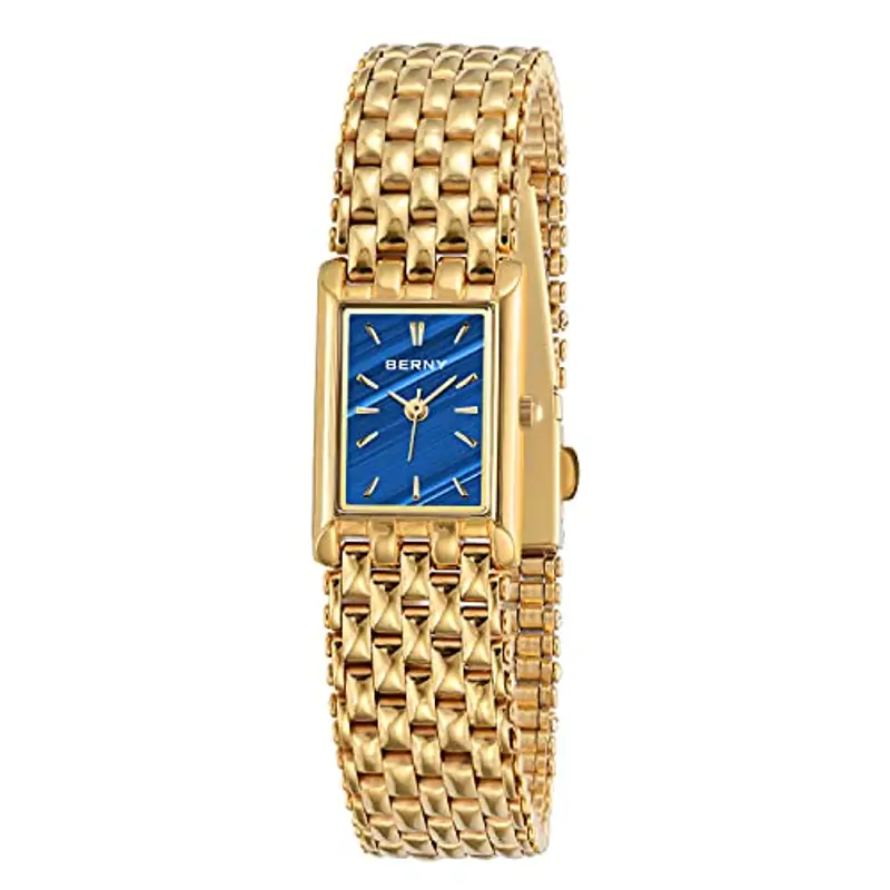 BERNY Orologi d'oro per le donne Aggiornati Orologi da polso al quarzo Acciaio inossidabile Band Ladies Piccolo Orologio d'oro di lusso Casual Fashion Bracelet Strumenti inclusi