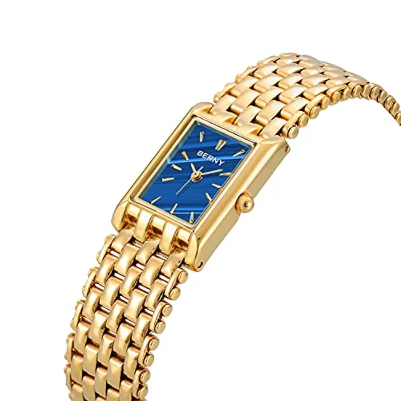BERNY Orologi d'oro per le donne Aggiornati Orologi da polso al quarzo Acciaio inossidabile Band Ladies Piccolo Orologio d'oro di lusso Casual Fashion Bracelet Strumenti inclusi miniatura 2