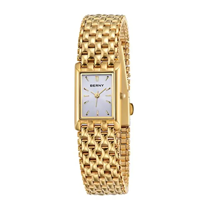BERNY Orologi d'oro per le donne Aggiornati Orologi da polso al quarzo Acciaio inossidabile Band Ladies Piccolo Orologio d'oro di lusso Casual Fashion Bracelet Strumenti inclusi