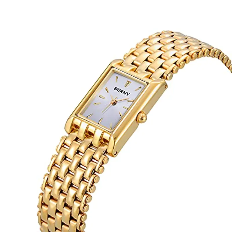 BERNY Orologi d'oro per le donne Aggiornati Orologi da polso al quarzo Acciaio inossidabile Band Ladies Piccolo Orologio d'oro di lusso Casual Fashion Bracelet Strumenti inclusi miniatura 2