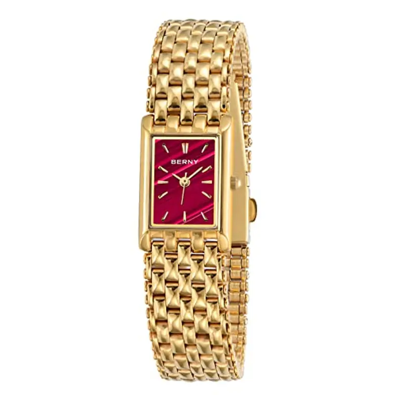 BERNY Orologi d'oro per le donne Aggiornati Orologi da polso al quarzo Acciaio inossidabile Band Ladies Piccolo Orologio d'oro di lusso Casual Fashion Bracelet Strumenti inclusi