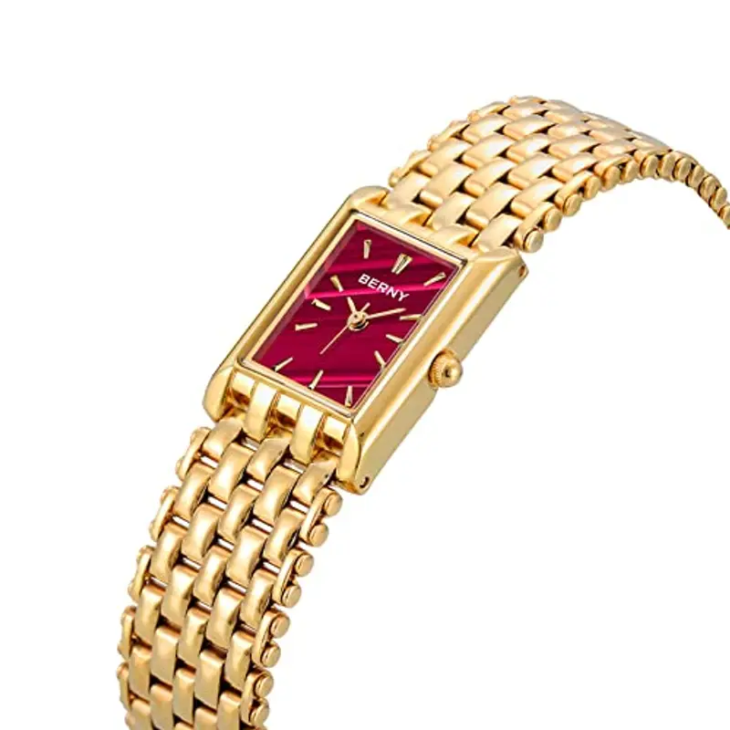 BERNY Orologi d'oro per le donne Aggiornati Orologi da polso al quarzo Acciaio inossidabile Band Ladies Piccolo Orologio d'oro di lusso Casual Fashion Bracelet Strumenti inclusi miniatura 2