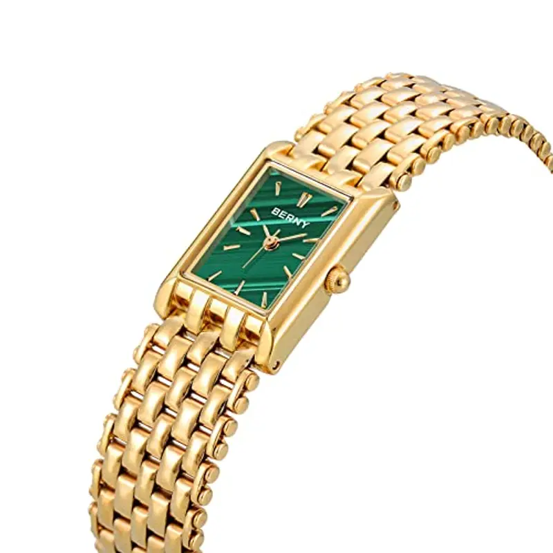 BERNY Orologi d'oro per le donne Aggiornati Orologi da polso al quarzo Acciaio inossidabile Band Ladies Piccolo Orologio d'oro di lusso Casual Fashion Bracelet Strumenti inclusi miniatura 2