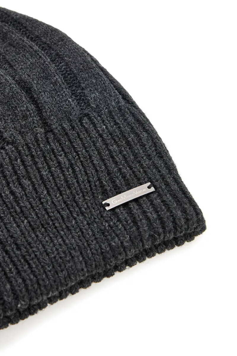 Berretto a Coste Antracite Gianmarco Venturi 73341 da Uomo miniatura 2