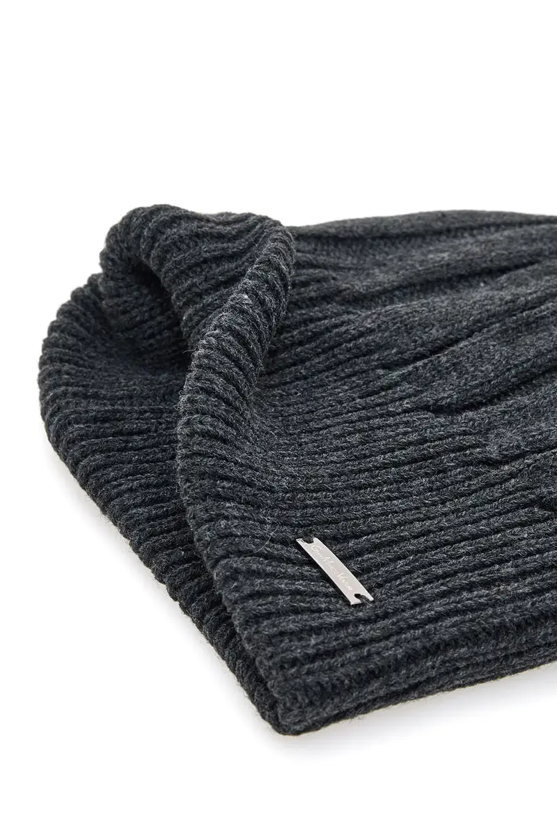 Berretto a Coste Antracite Gianmarco Venturi 73341 da Uomo miniatura 3