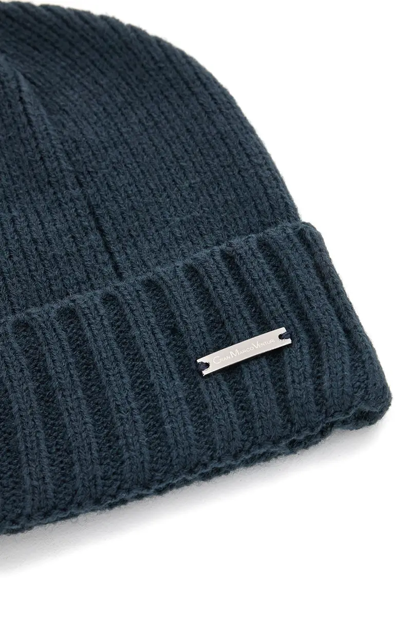 Berretto a Coste Blu Gianmarco Venturi 73182 da Uomo miniatura 2