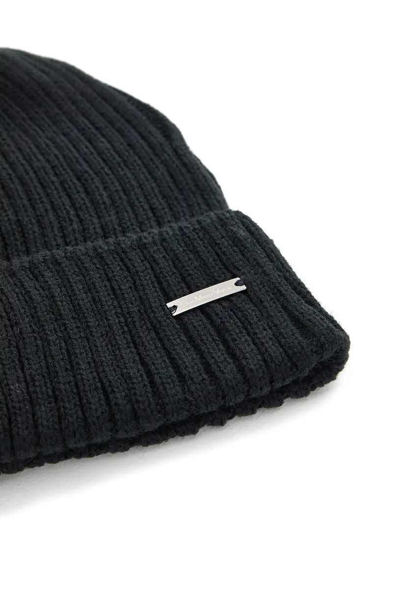 Berretto a Coste Nero Gianmarco Venturi 73341 da Uomo miniatura 2