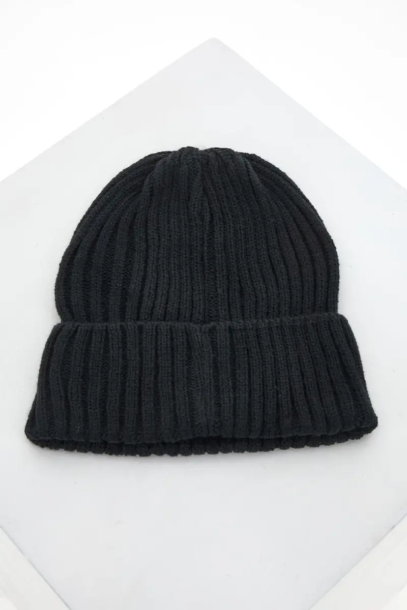 Berretto a Coste Nero Gianmarco Venturi 73341 da Uomo miniatura 3