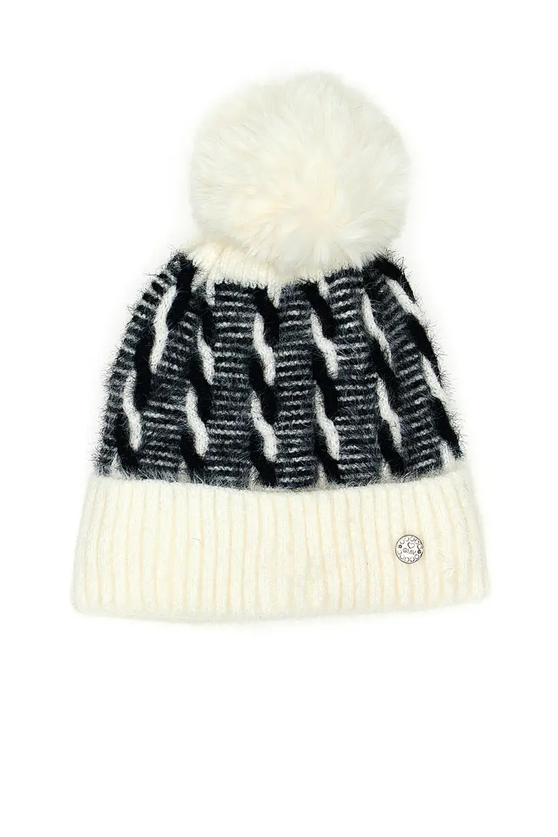 Berretto con pon-pon bianco con interno foderato GIANMARCO VENTURI 61055
