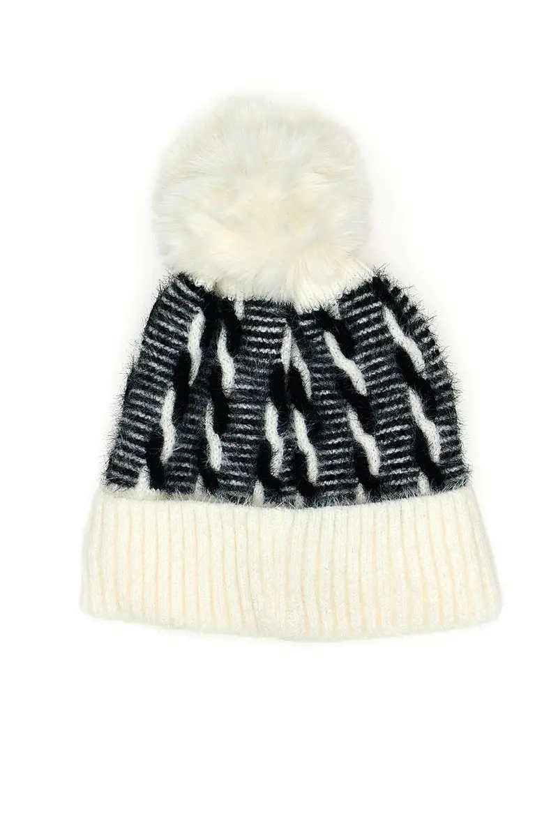 Berretto con pon-pon bianco con interno foderato GIANMARCO VENTURI 61055 miniatura 3