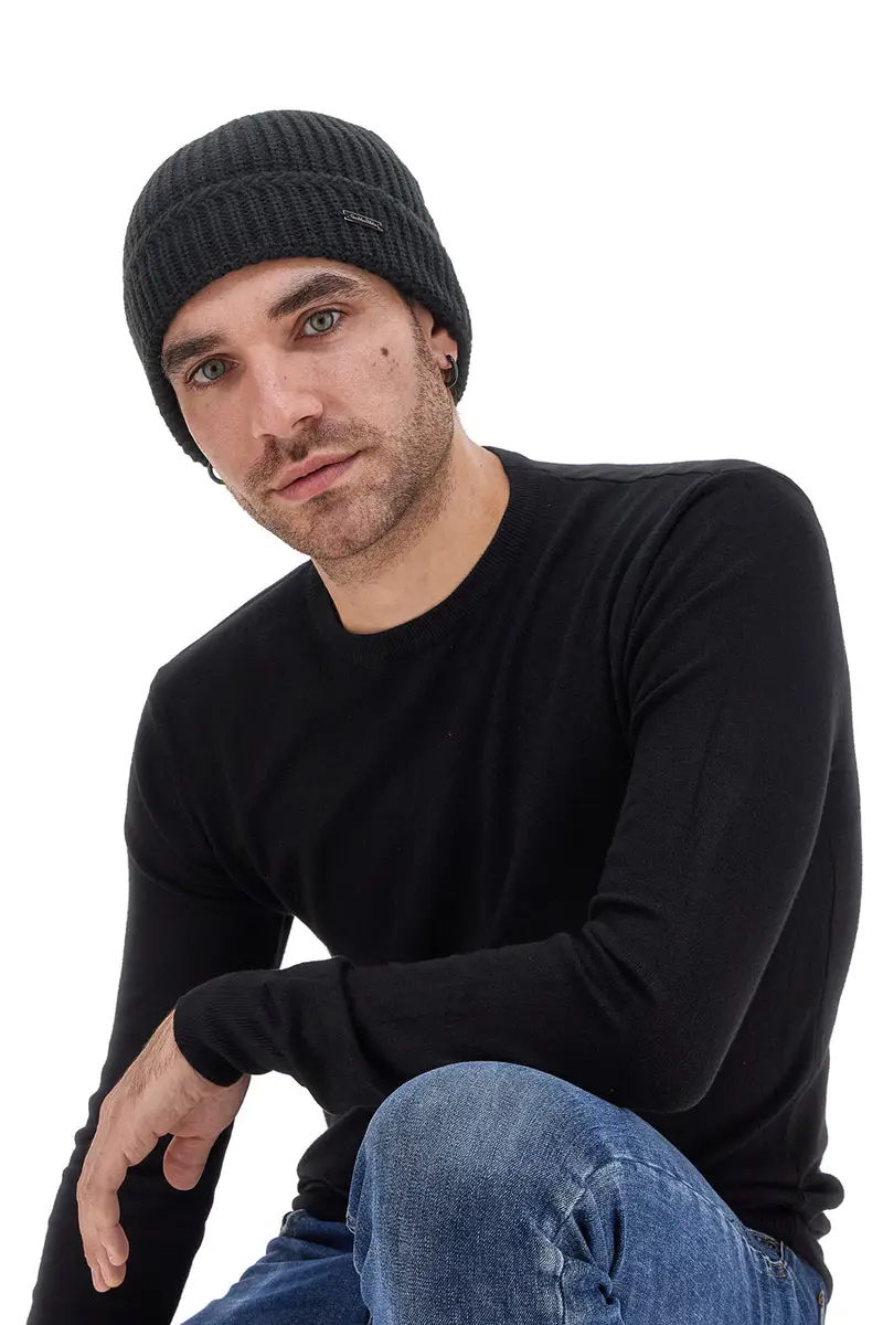 Berretto in maglia Nero Gian Marco Venturi 73116