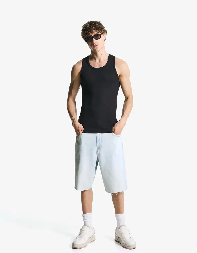 Bershka Bermuda Uomo Azzurro 2012416