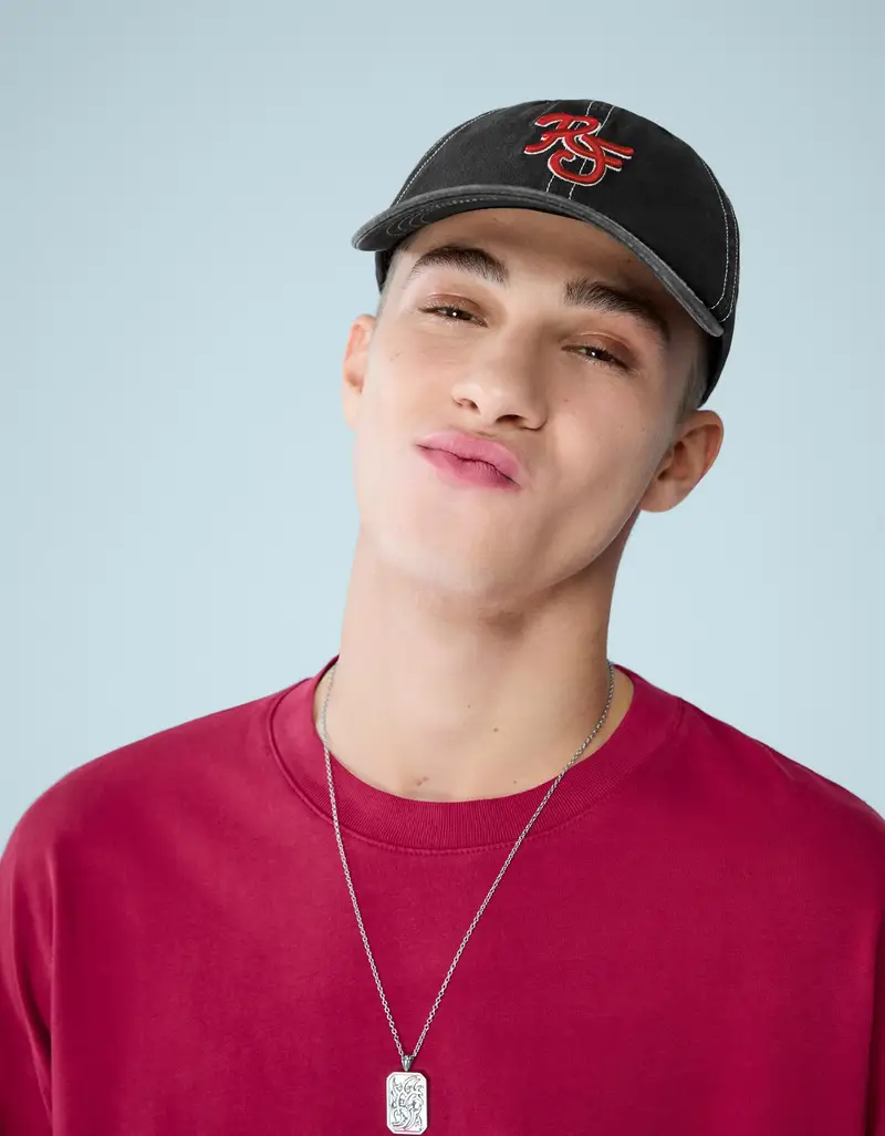 Berretto Ricamato Uomo Nero