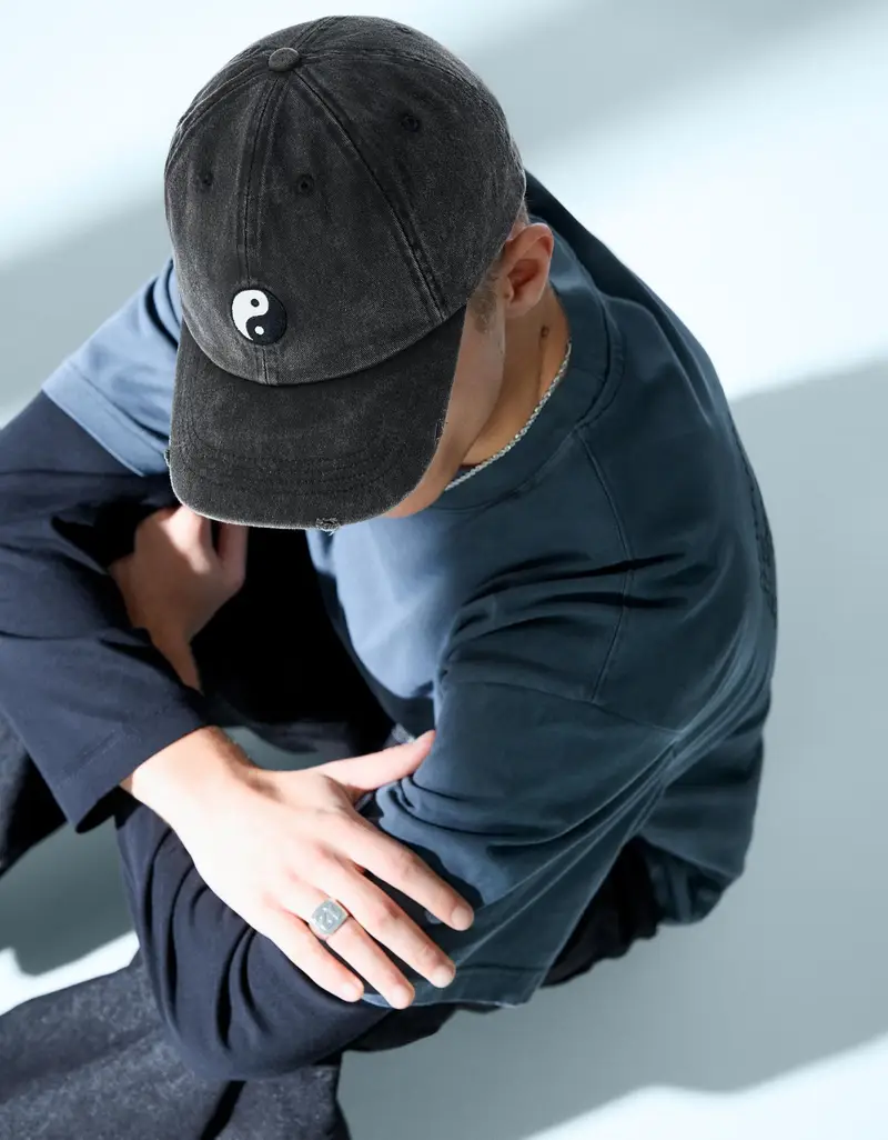 Berretto Ricamato Uomo Nero