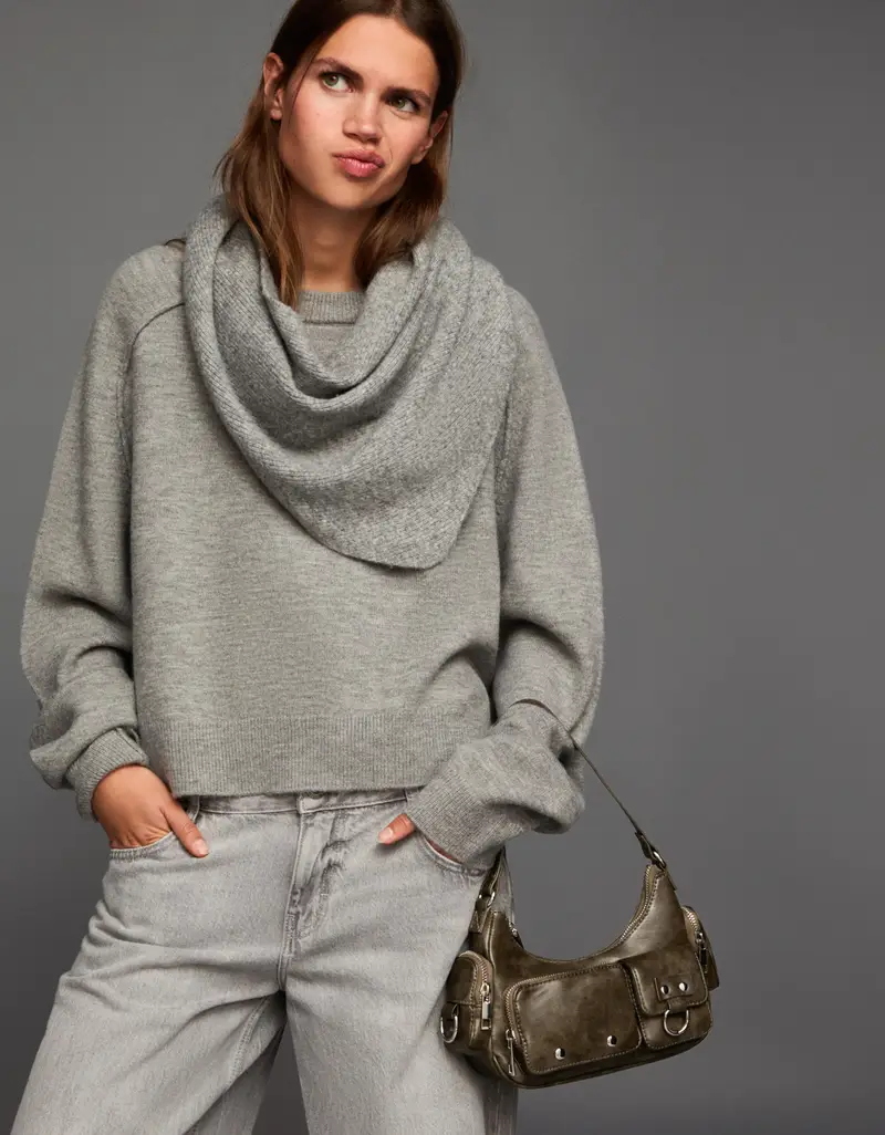 Bershka Borsa a spalla Donna Grigio 4176949