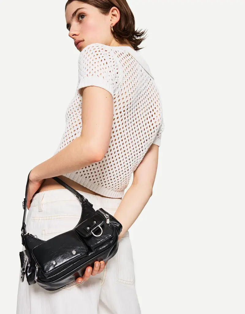 Bershka Borsa a spalla Donna Nero 2720774