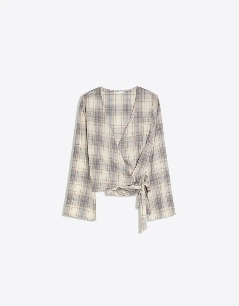 Camicetta Incrociata Stampata Donna Sabbia