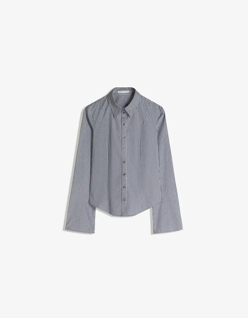 Camicia A Campana Aderente Donna Grigio