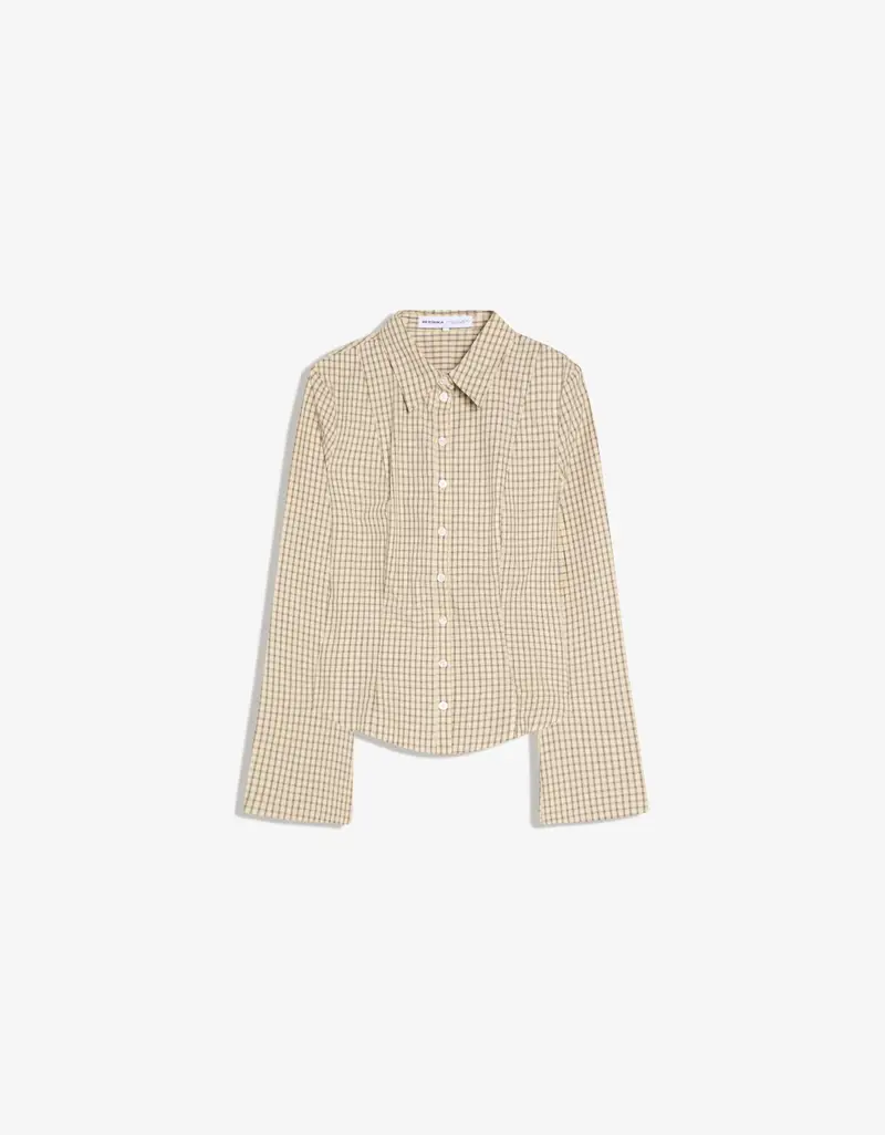 Camicia A Campana Aderente Donna Sabbia