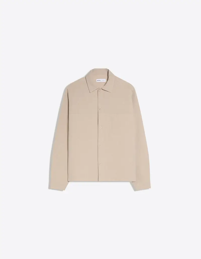 Camicia A Maniche Lunghe Tailored Fit Uomo Pietra