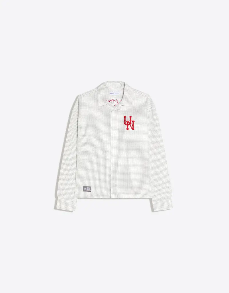 Camicia Maniche Lunghe Boxy Fit Ricamata Uomo Avorio