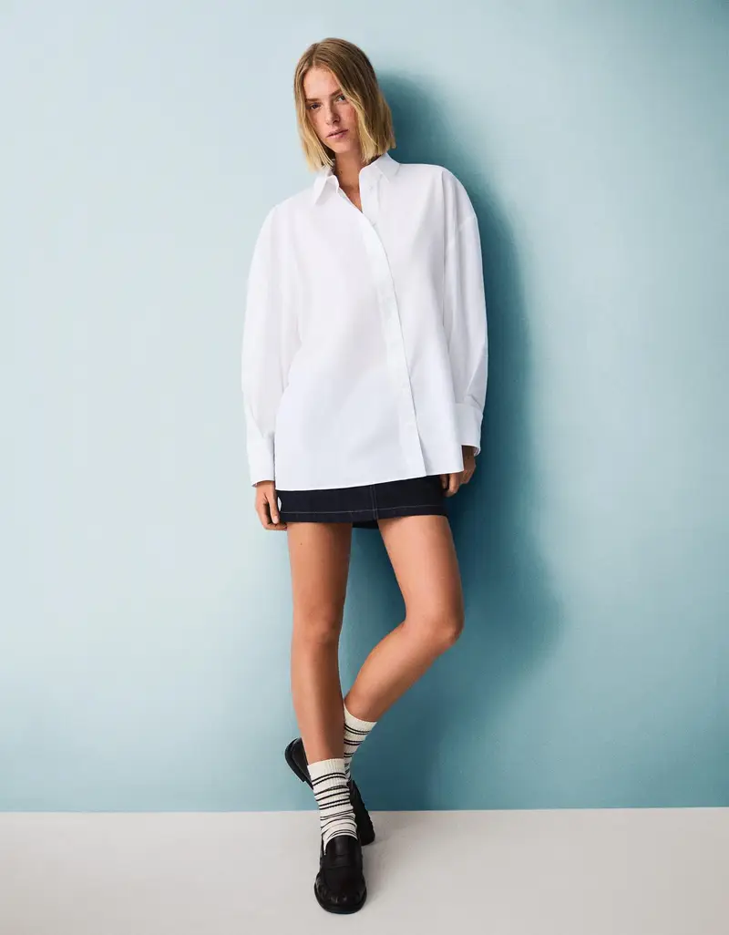 Camicia Oversize Donna Bianco