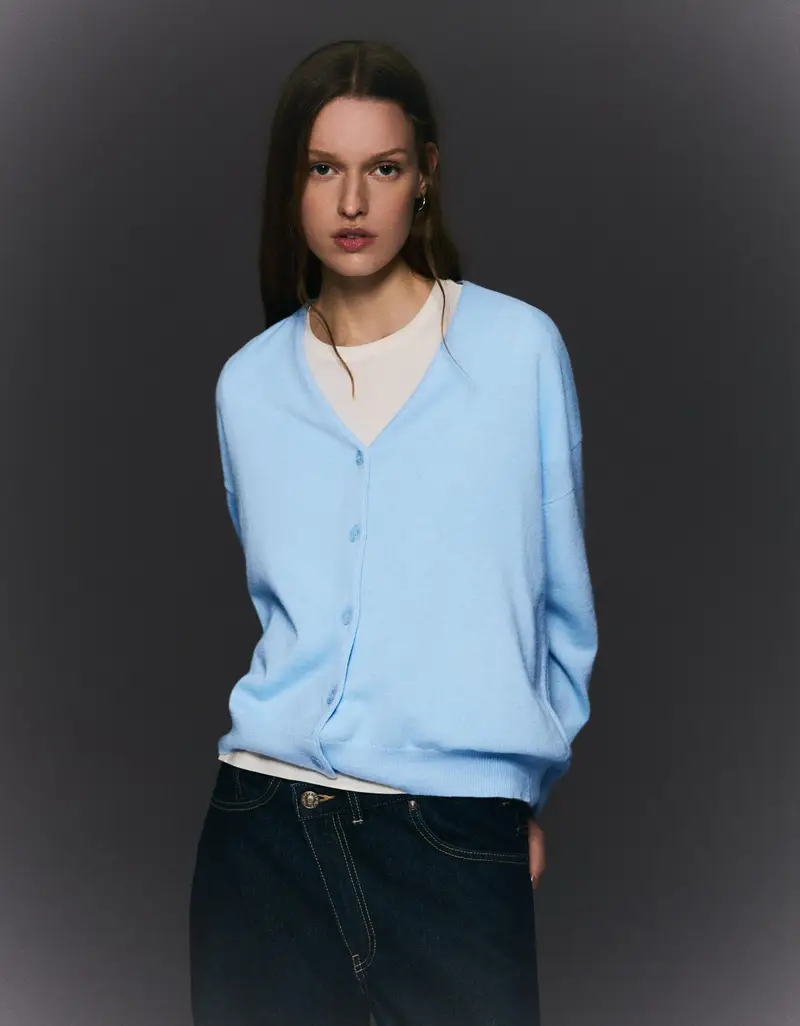 Bershka Cardigan Donna Azzurro 4176408