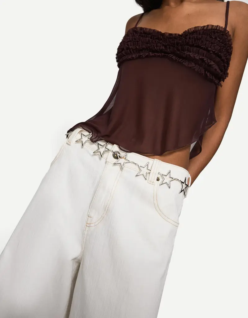 Bershka Cintura Stelle Donna 95 Argentato