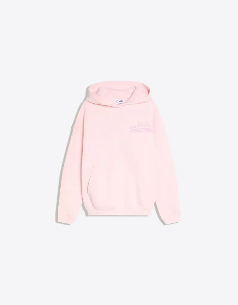 Felpa Bibble Cappuccio Stampa Donna Rosa