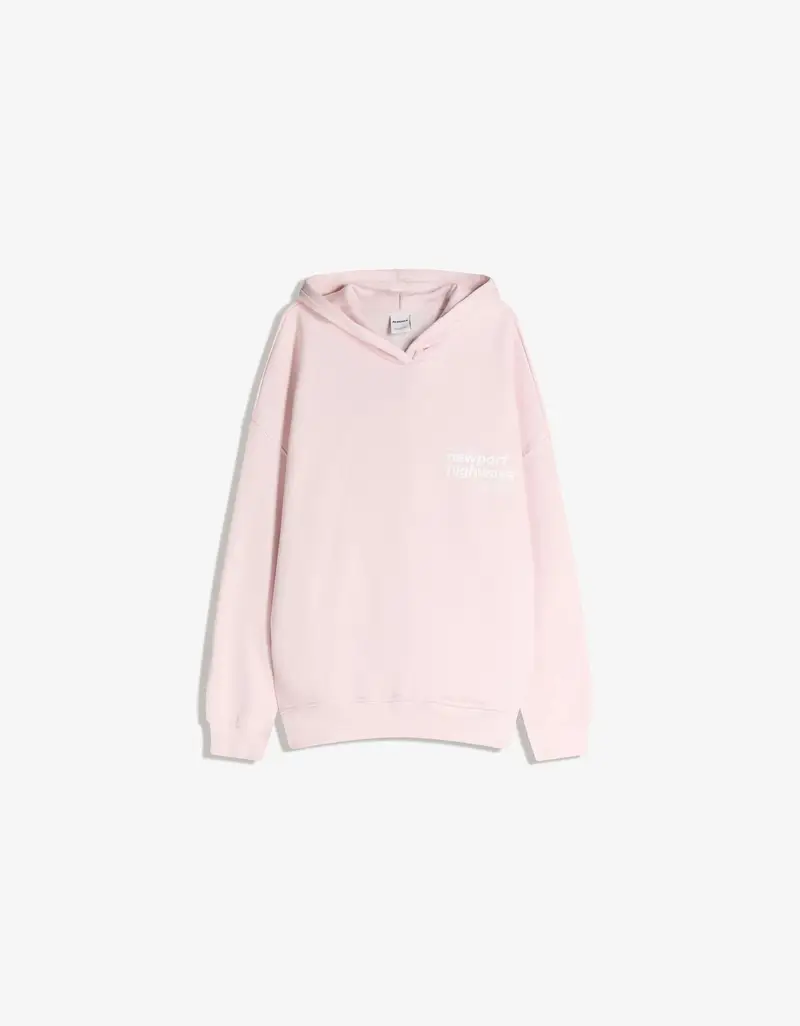 Felpa Con Cappuccio E Stampa Donna Rosa