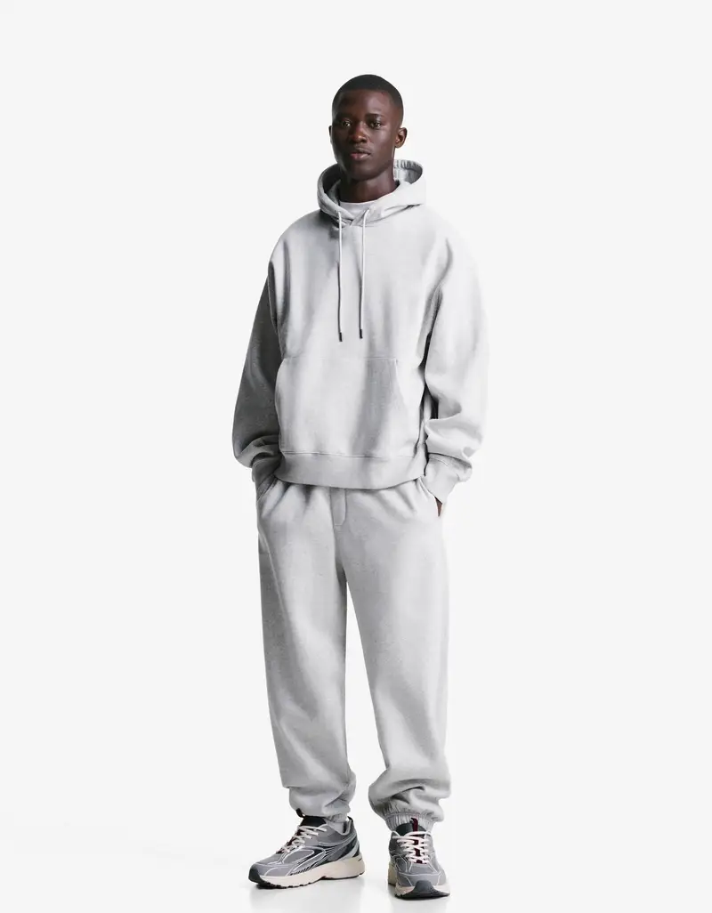 Felpa Con Cappuccio Uomo Grigio