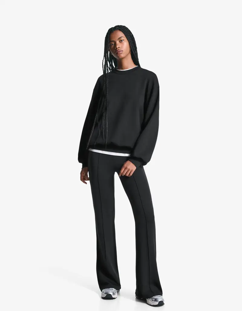 Bershka Felpa Oversize Morbida Con Modal Donna S Nero