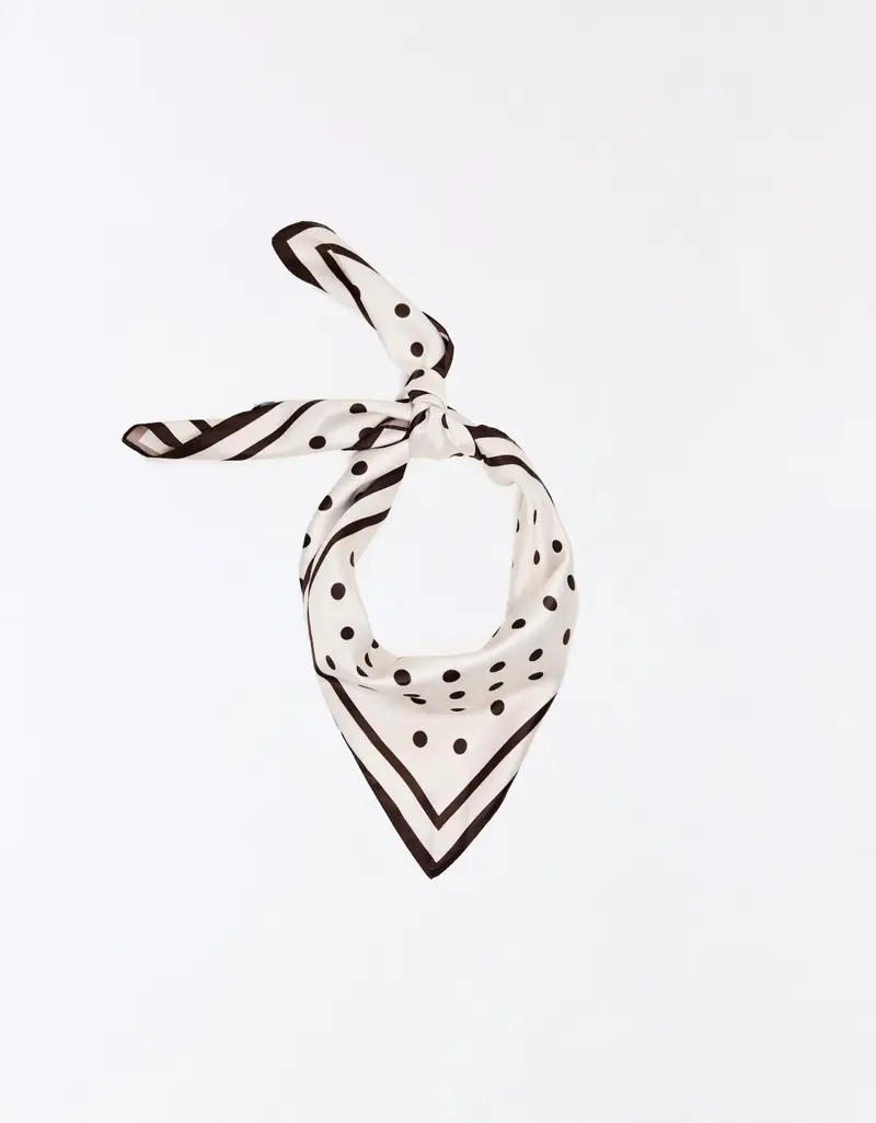 Foulard A Pois Donna Marrone