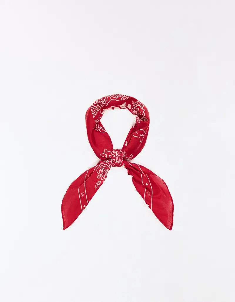 Foulard Stampa Uomo Rosso