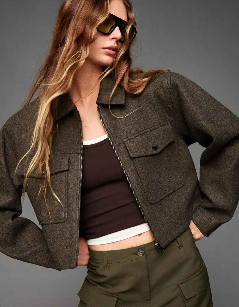 Giacca In Panno Soft Donna Marrone