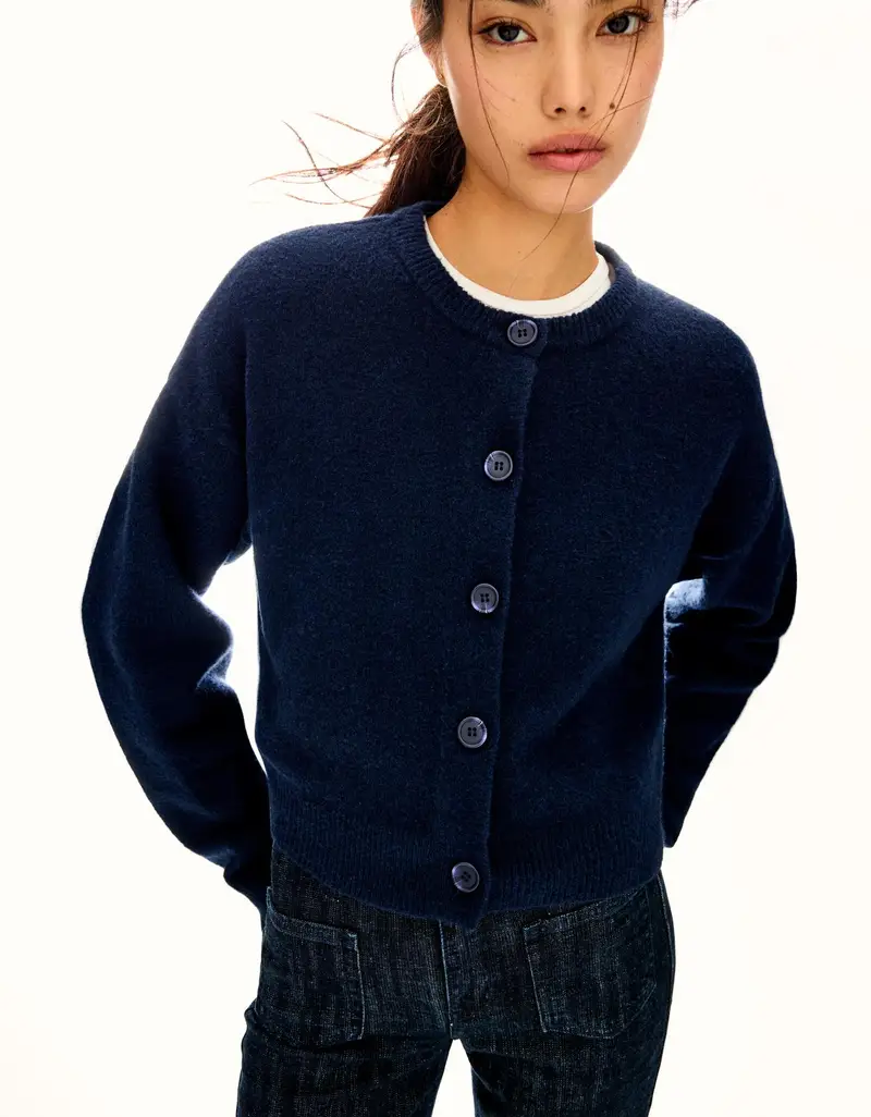 Giacca Morbida Al Tatto Con Bottoni Donna Azzurro