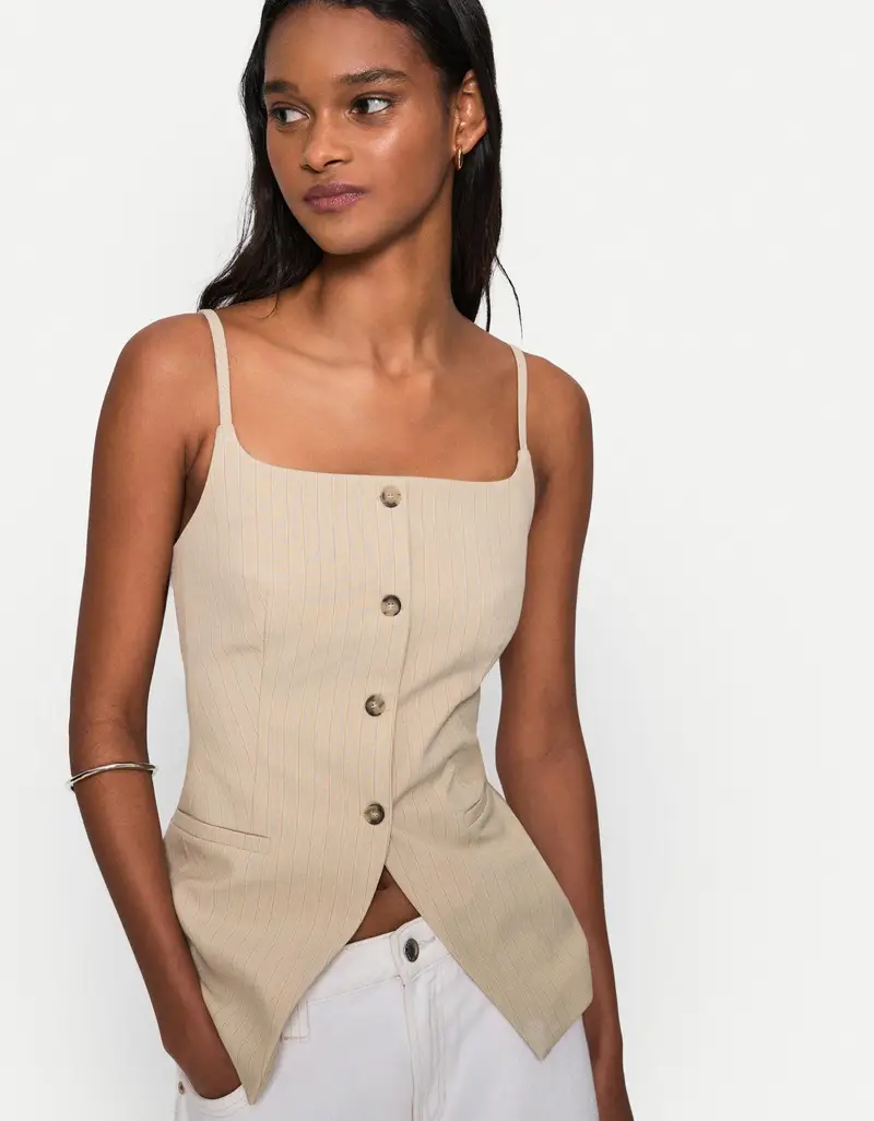 Bershka Gilet Donna Beige 2703238