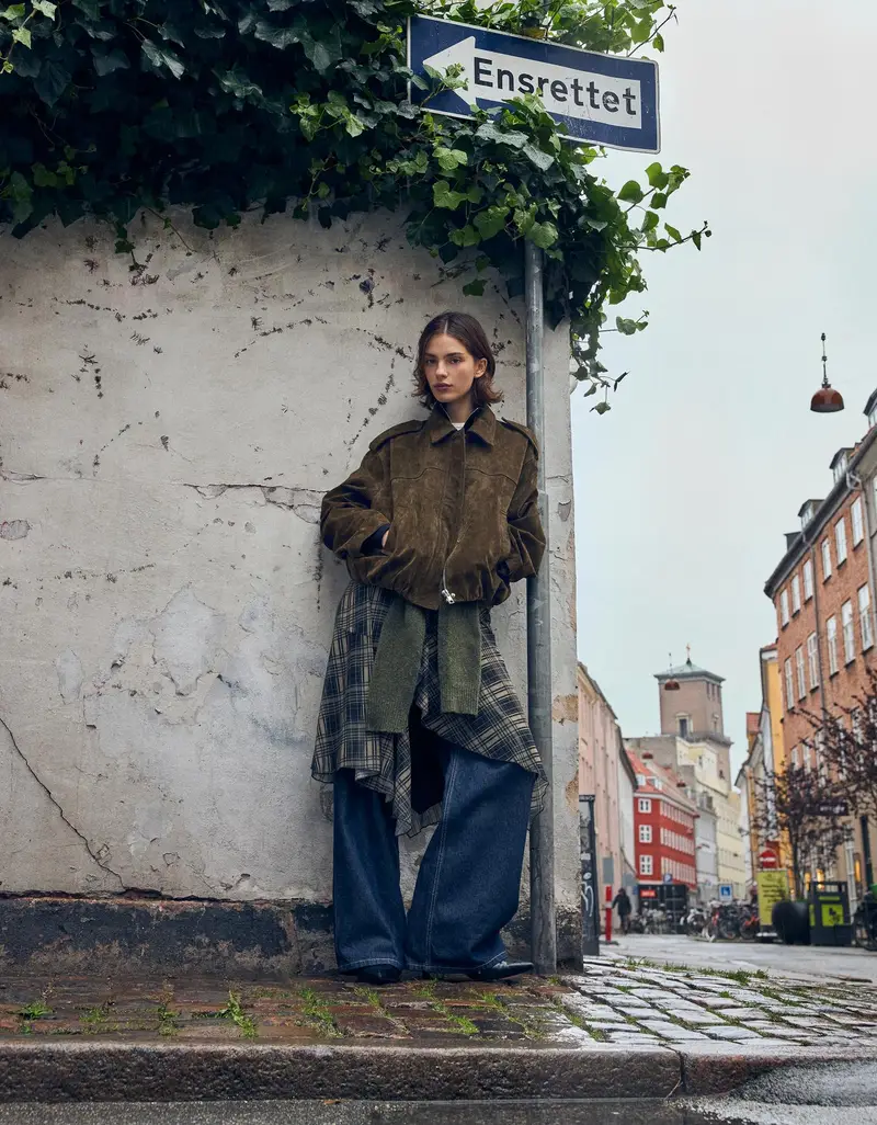 Giubbotto Effetto Camoscio Donna Kaki