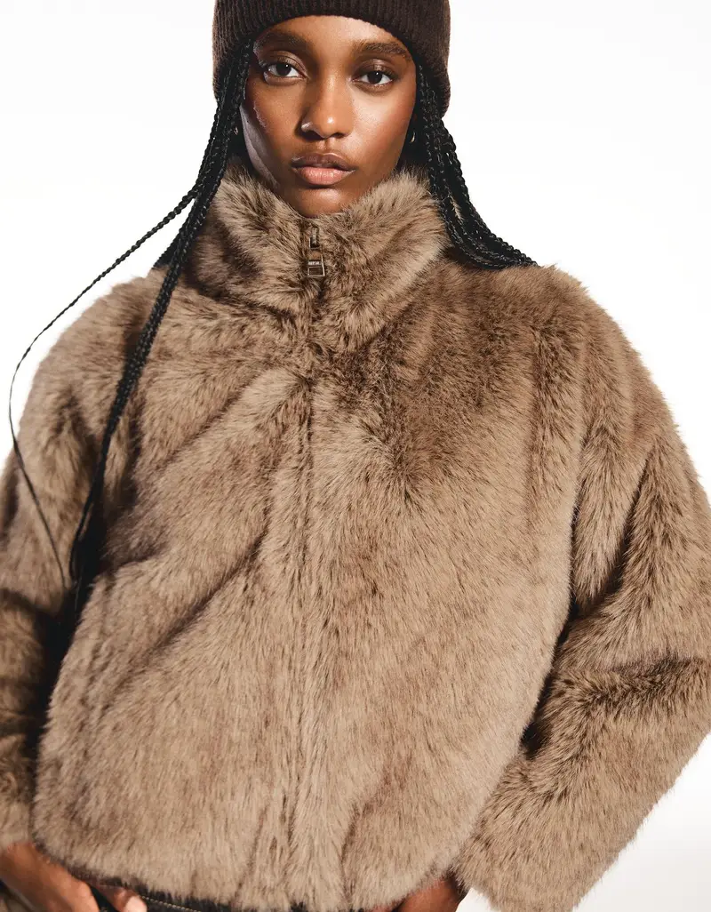 Giubbotto In Pelliccia Sintetica Donna Visone