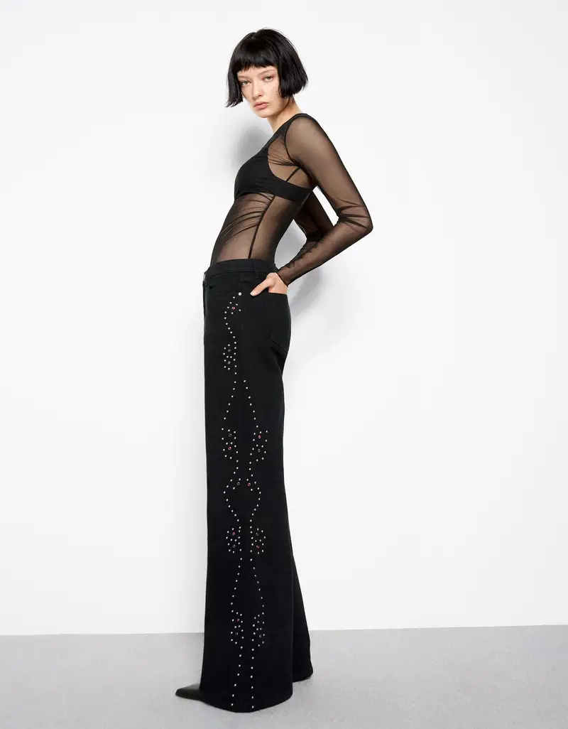 Bershka Jeans Donna Nero 3963184