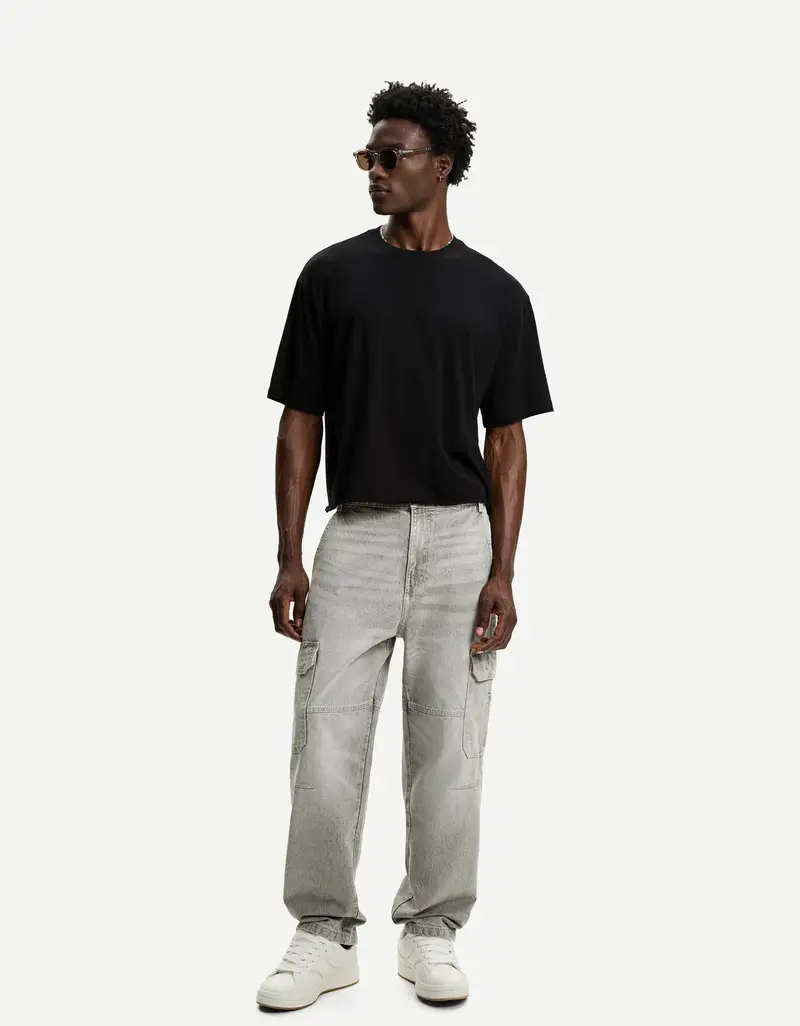 Bershka Jeans Uomo Grigio 2703596