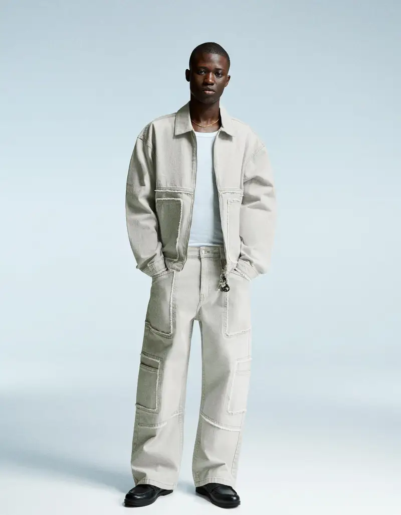 Bershka Jeans Uomo Grigio 2703605