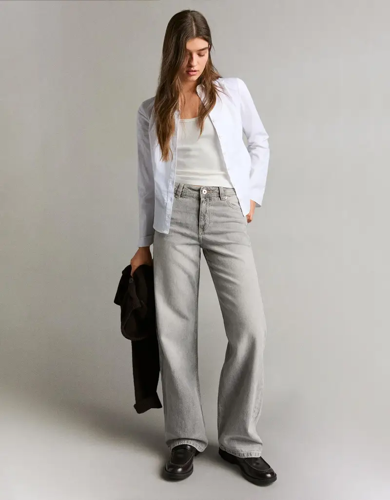 Bershka Jeans Donna Grigio 4156548